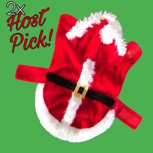 DOG OR CAT HOODED SANTA COSTUME *XS